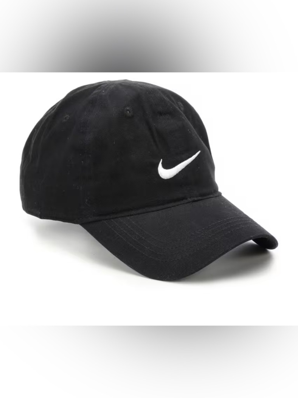 Nike Black Swoosh 100% Cotton Baseball Cap Boys Unisex Toddler Kids